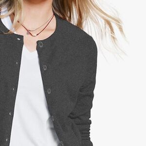 a.Jesdani Women Cardigan Charcoal Gray Small